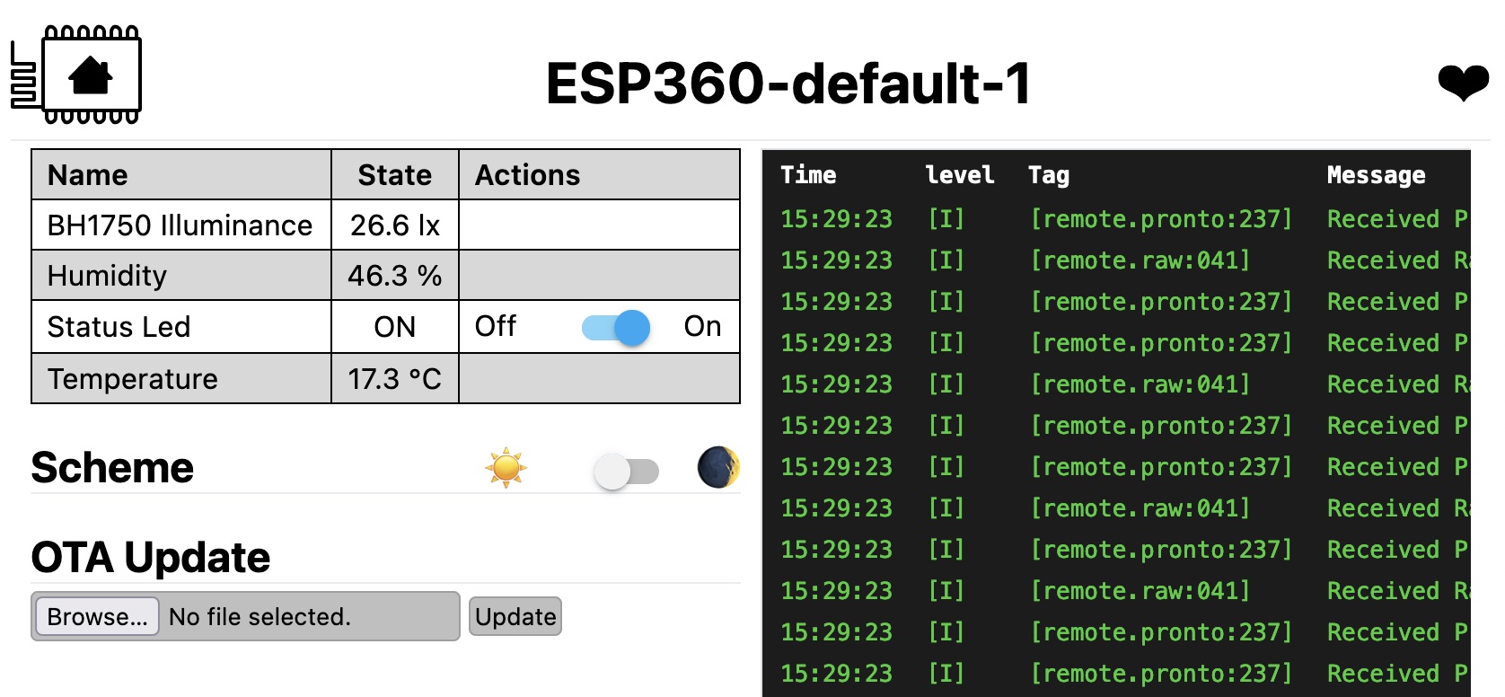 ESPHome Web Interface